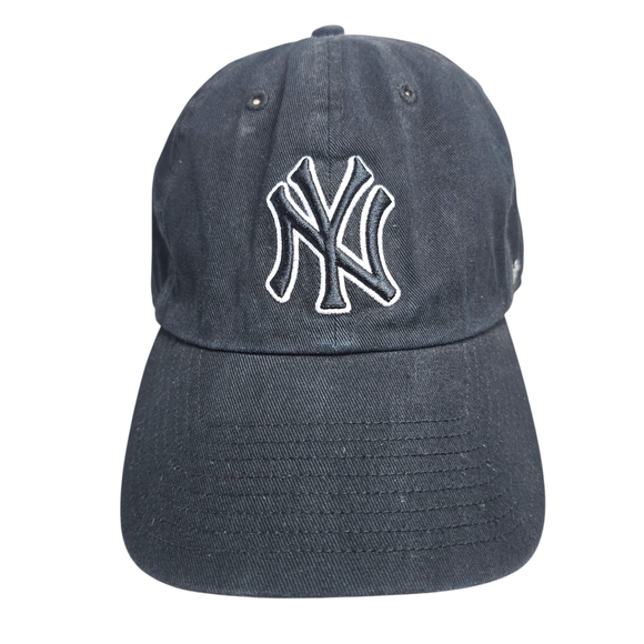 ’47 Brand NY Yankees Dad Hat Black Strapback MLB Cap Unisex OSFA Indie Sleaze - Picture 1 of 7